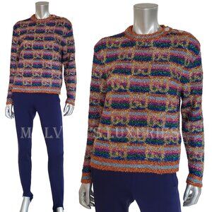 GUCCI SWEATER DSM SPECIAL GG LOGO STRIPE LAME JUMPER sz XS EXTRA SMALL